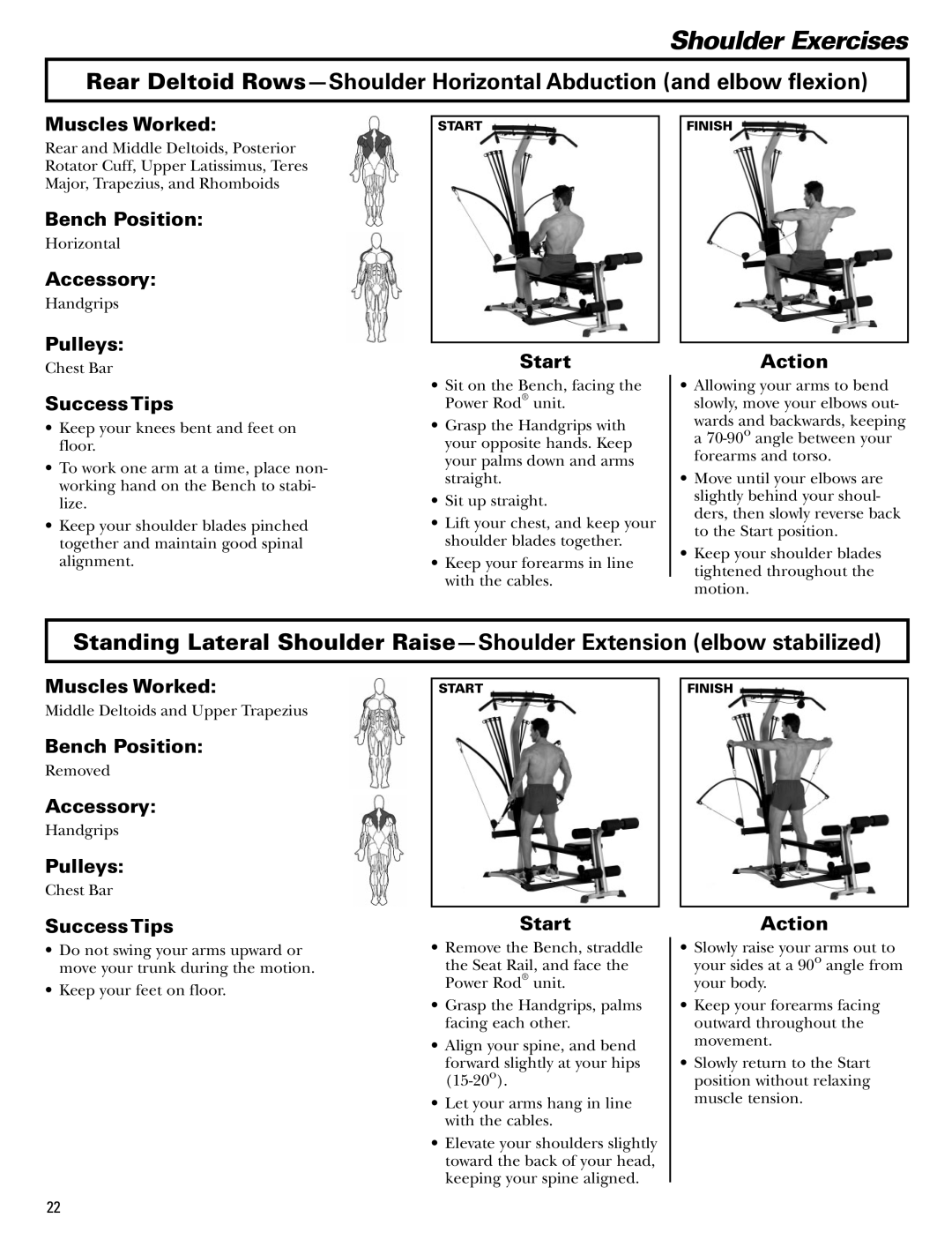 Bowflex Blaze manual Shoulder Exercises 