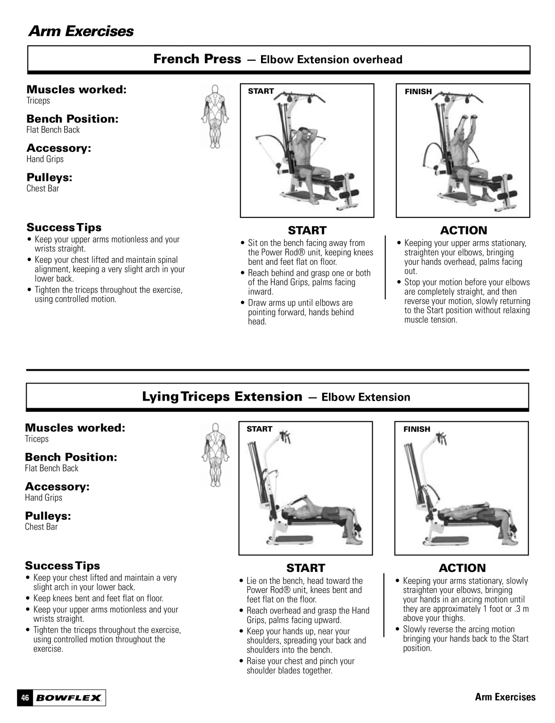 Bowflex Motivator 2 manual Lying Triceps Extension Elbow Extension 