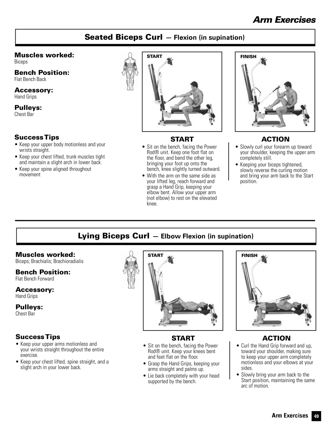 Bowflex Motivator 2 Keep your upper body motionless and your wrists straight, Keep your spine aligned throughout movement 