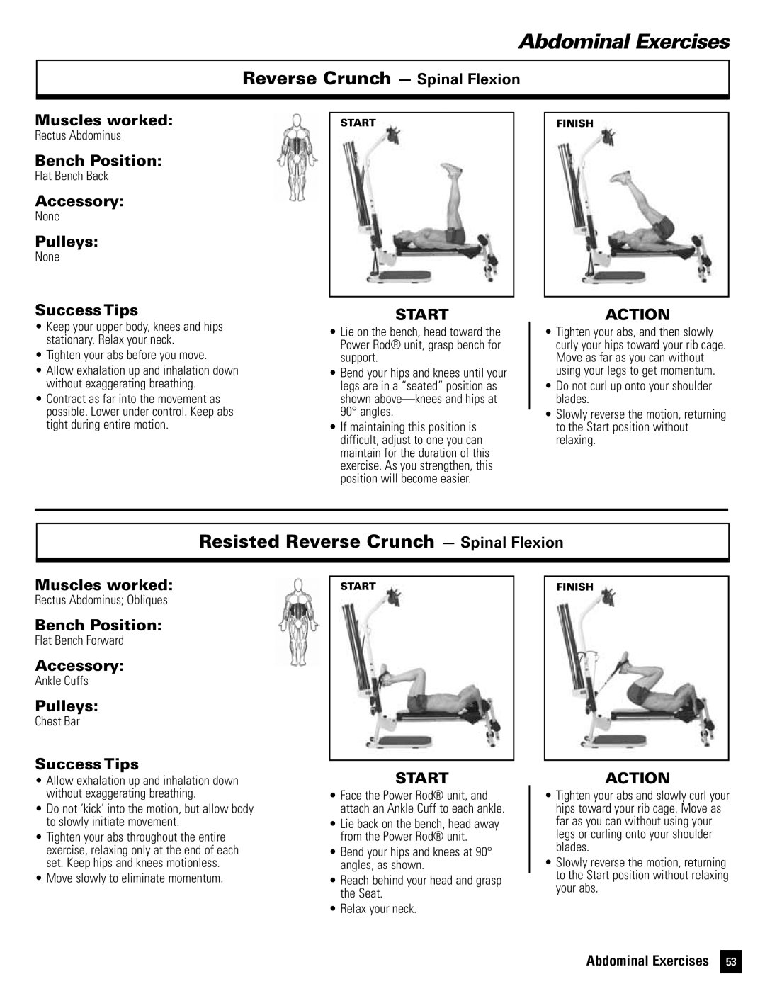 Bowflex Motivator 2 manual Resisted Reverse Crunch Spinal Flexion 