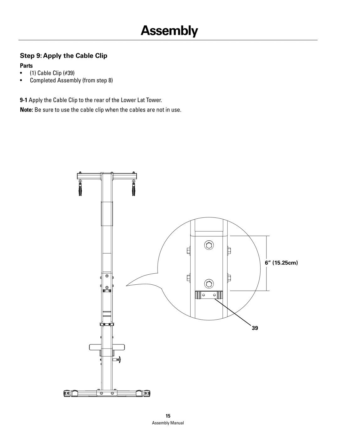 Bowflex PR1000 manual Apply the Cable Clip 