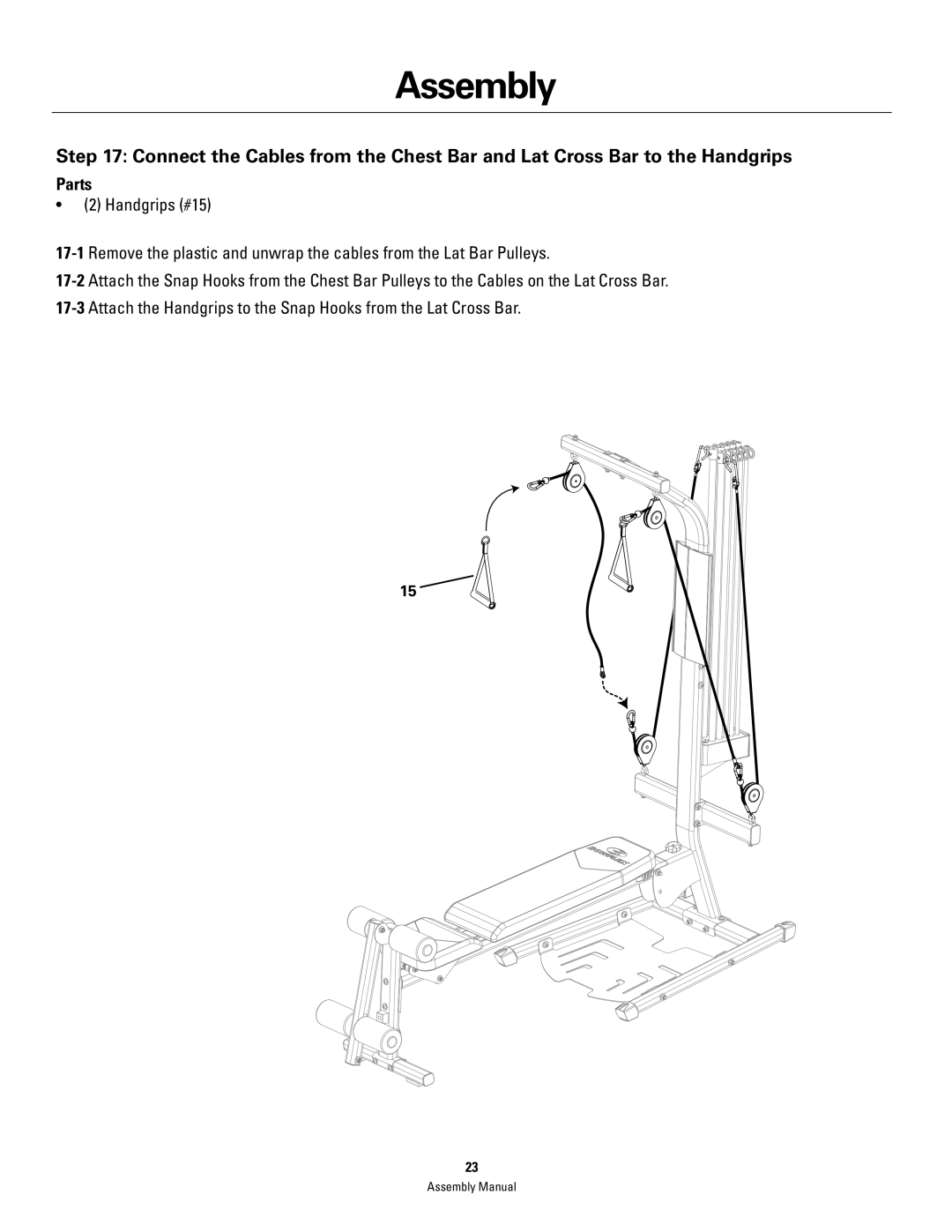 Bowflex PR1000 manual Assembly 