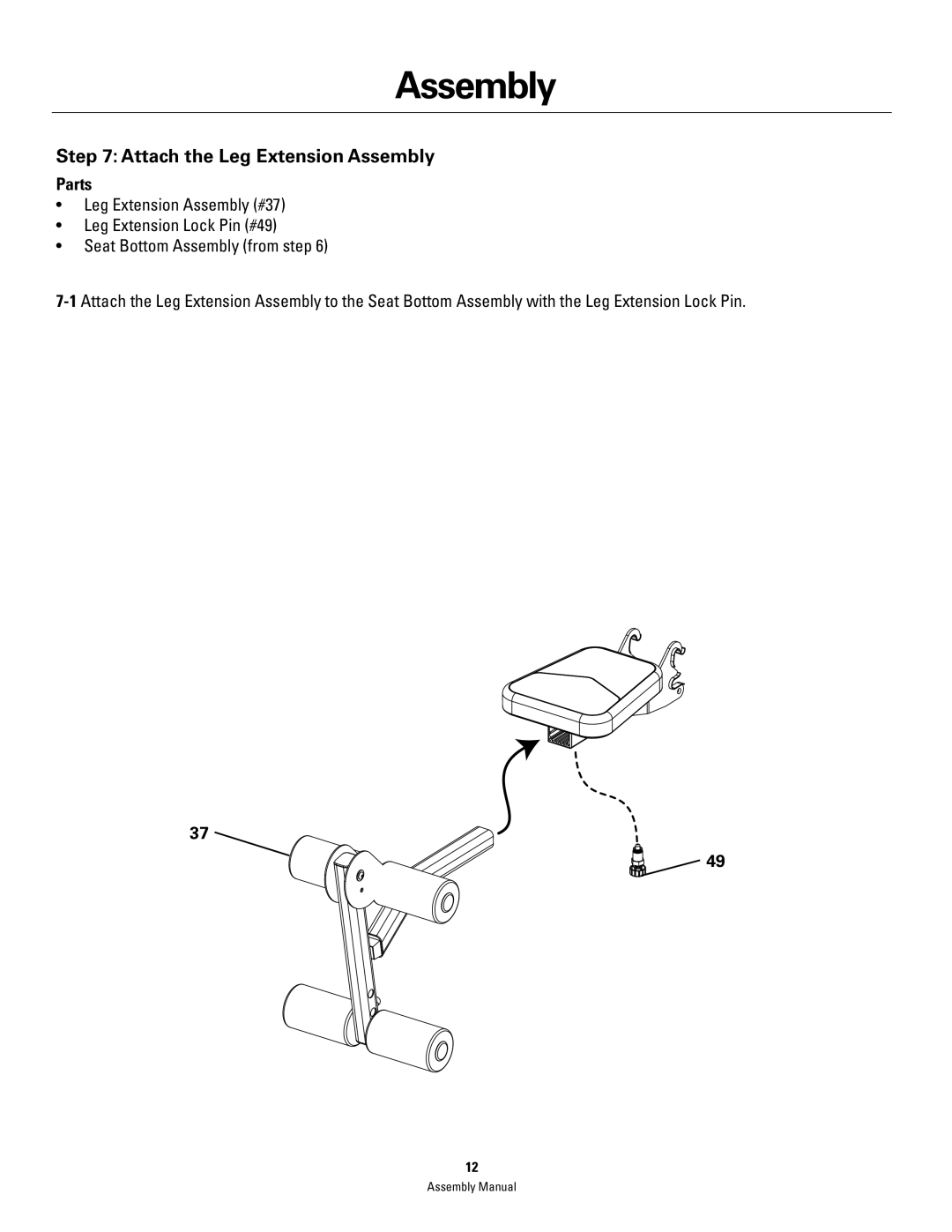 Bowflex PR3000 manual Attach the Leg Extension Assembly 