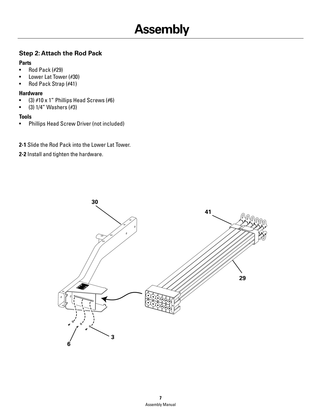 Bowflex PR3000 manual Attach the Rod Pack 