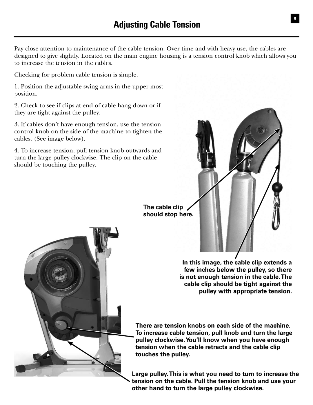 Bowflex Revolution manual Adjusting Cable Tension 