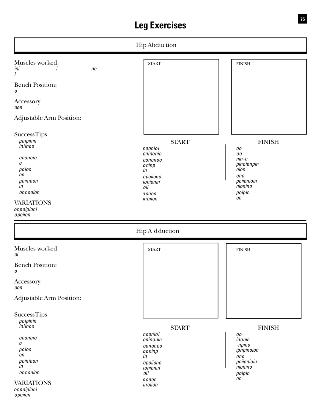 Bowflex Revolution manual Variations 