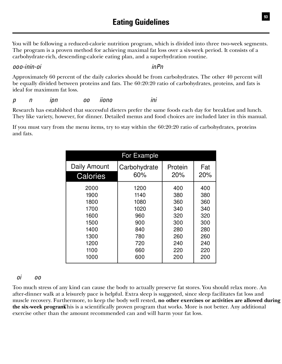 Bowflex Revolution Eating Guidelines, Follow a Carbohydrate-Rich, Descending-Calorie Eating Plan, Avoid Too Much Stress 