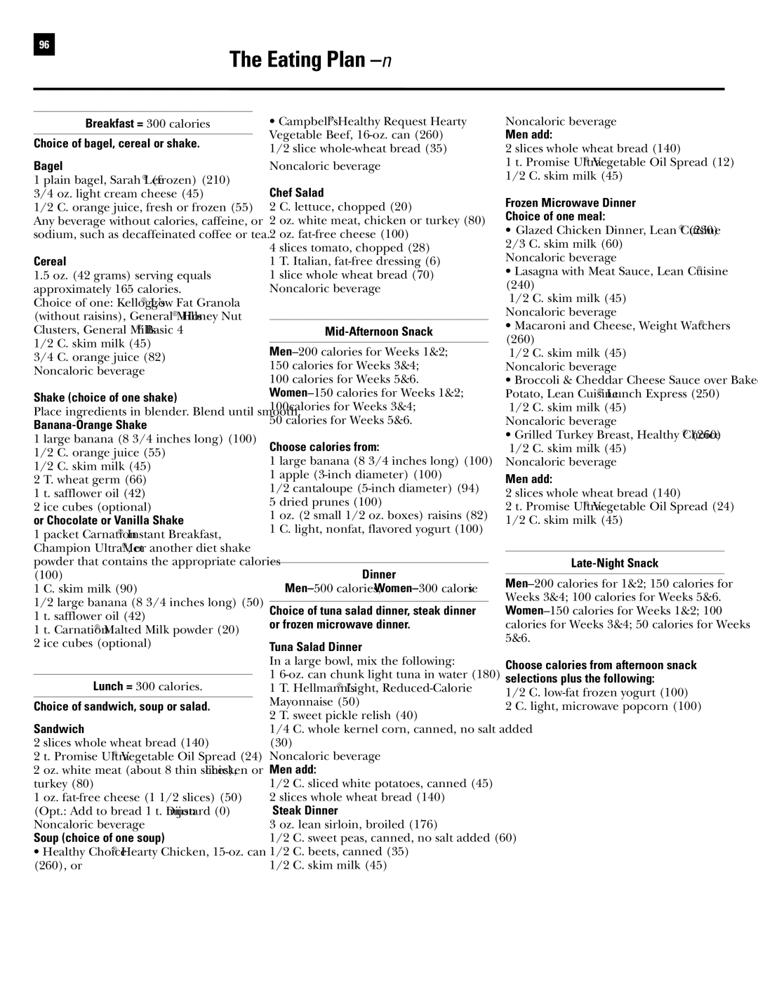 Bowflex Revolution manual Eating Plan US Measurements, Cereal 