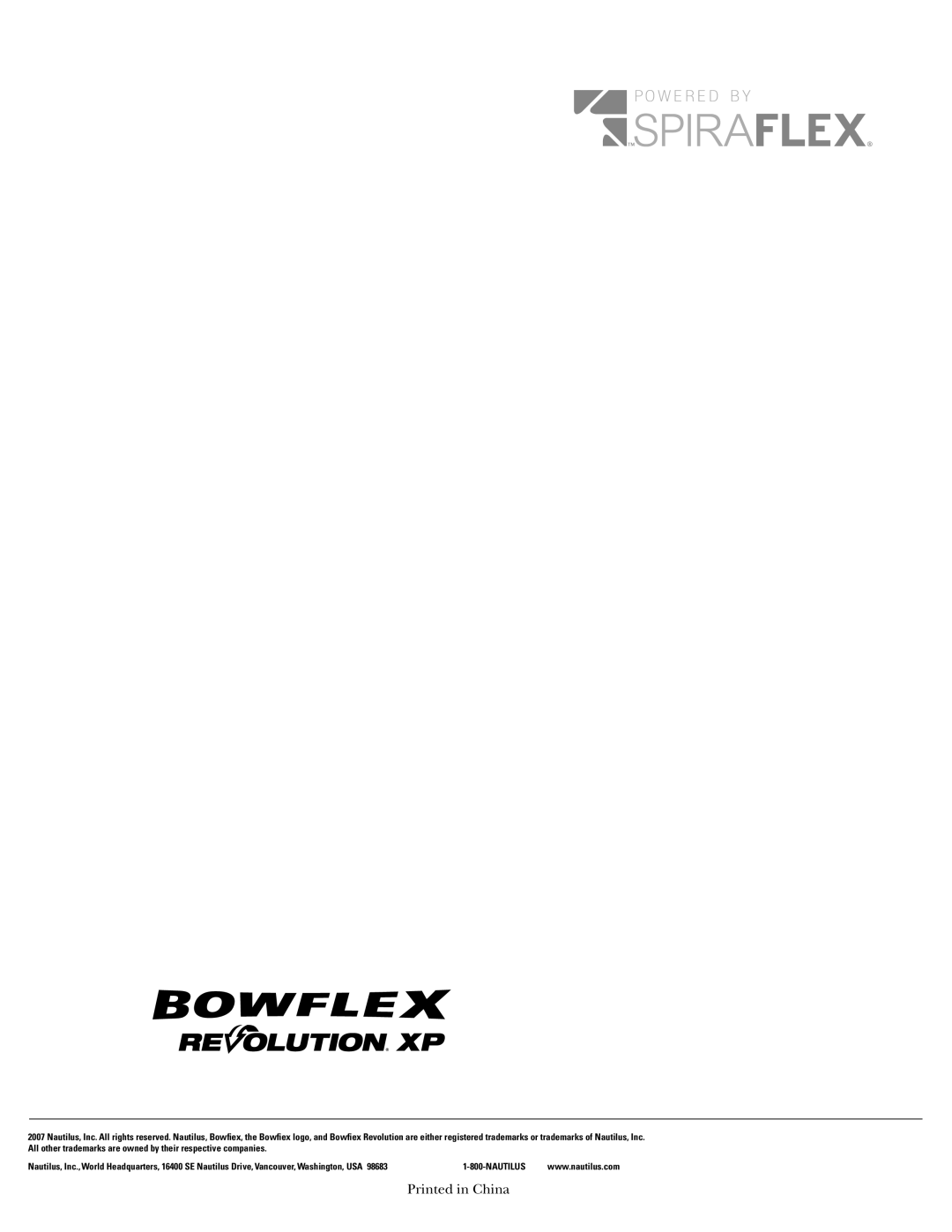 Bowflex RevolutionXP manual 