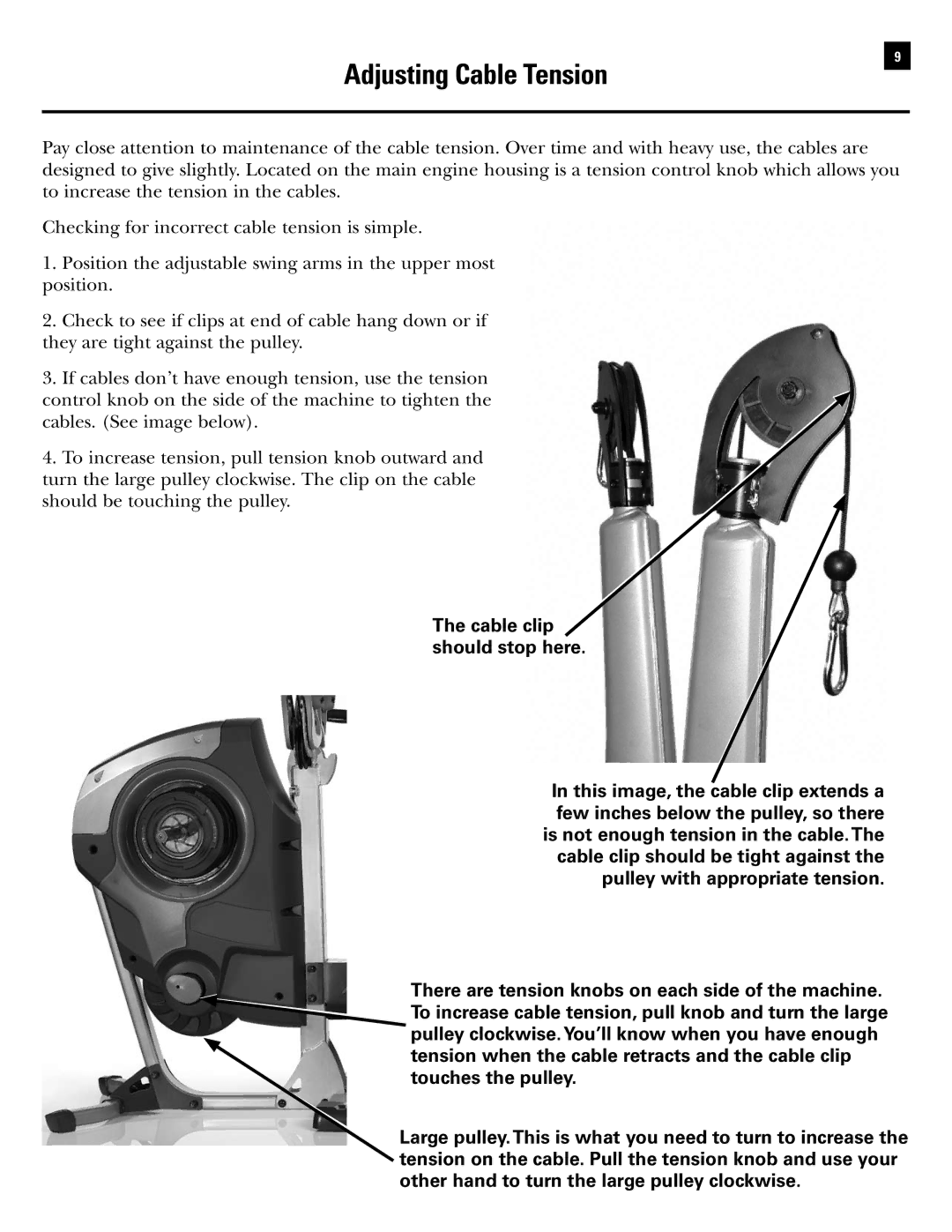 Bowflex RevolutionXP manual Adjusting Cable Tension 