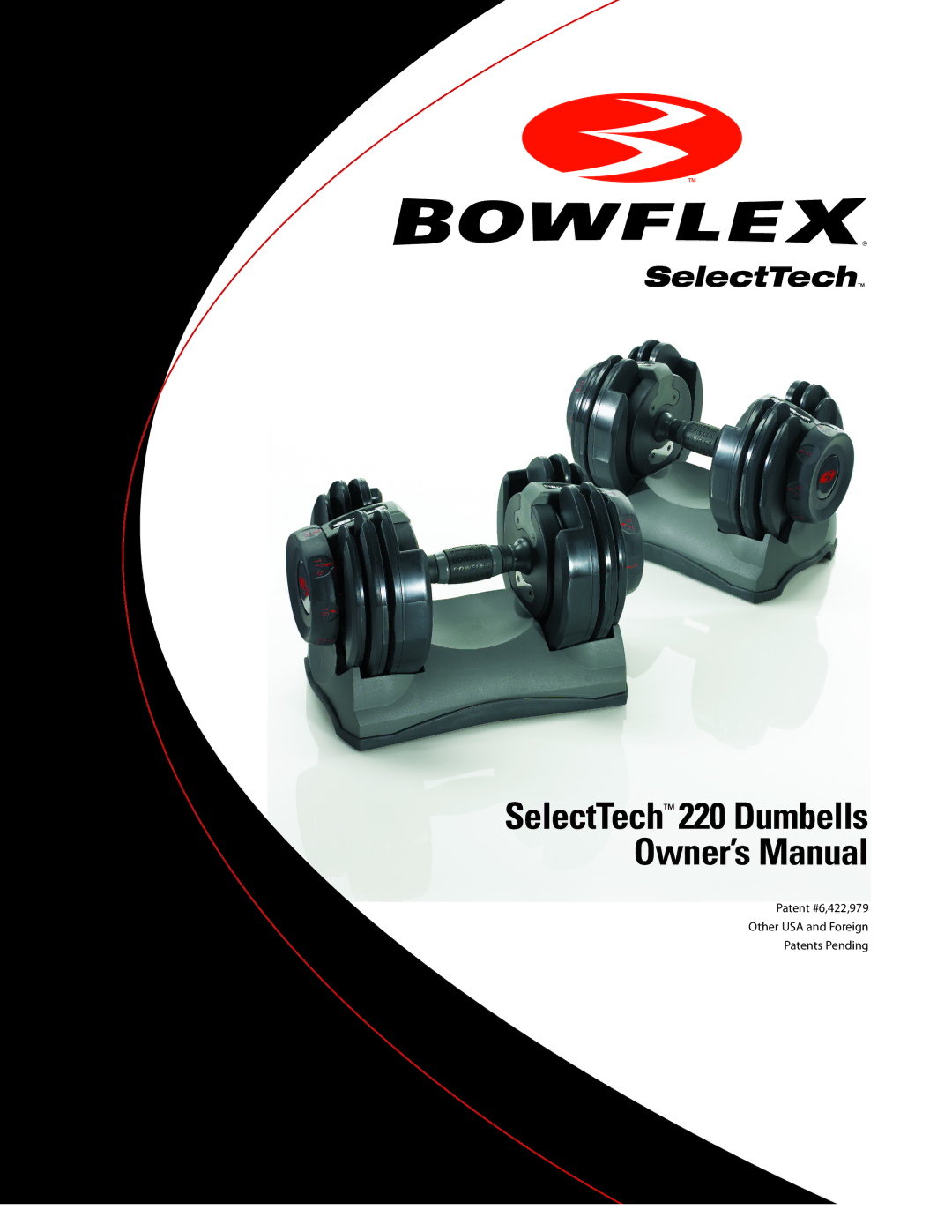 Bowflex ST220 manual SelectTech 220 Dumbells 