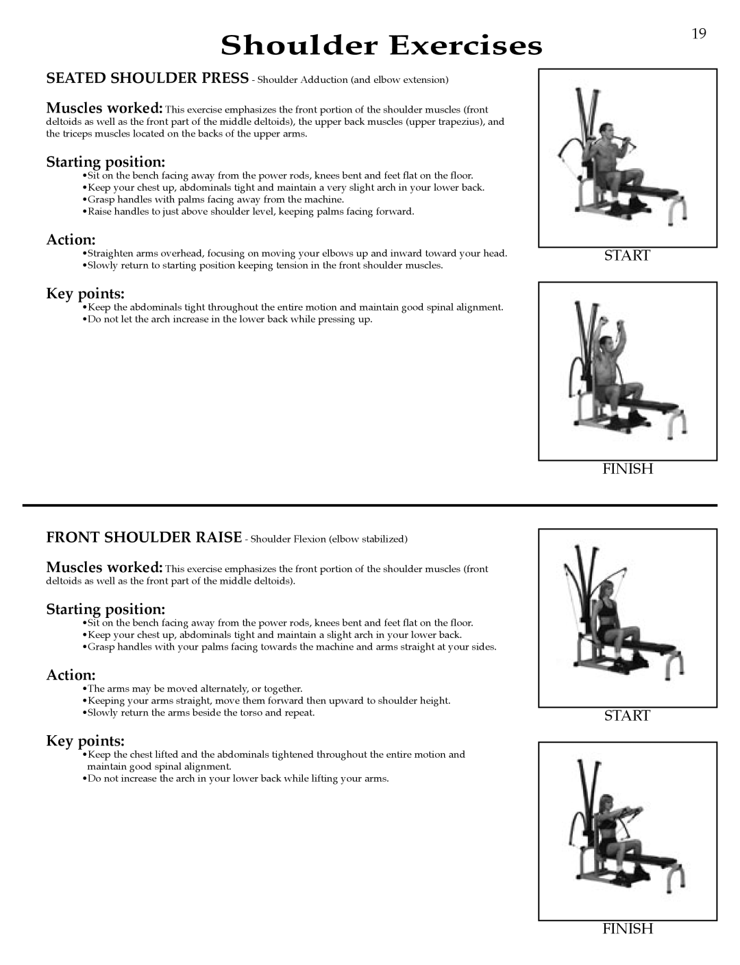 Bowflex Strength Training System manual Shoulder Exercises 