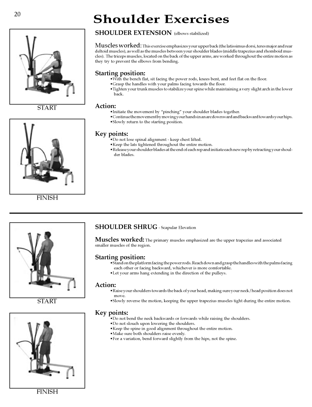 Bowflex Strength Training System manual Shoulder Extension elbows stabilized 