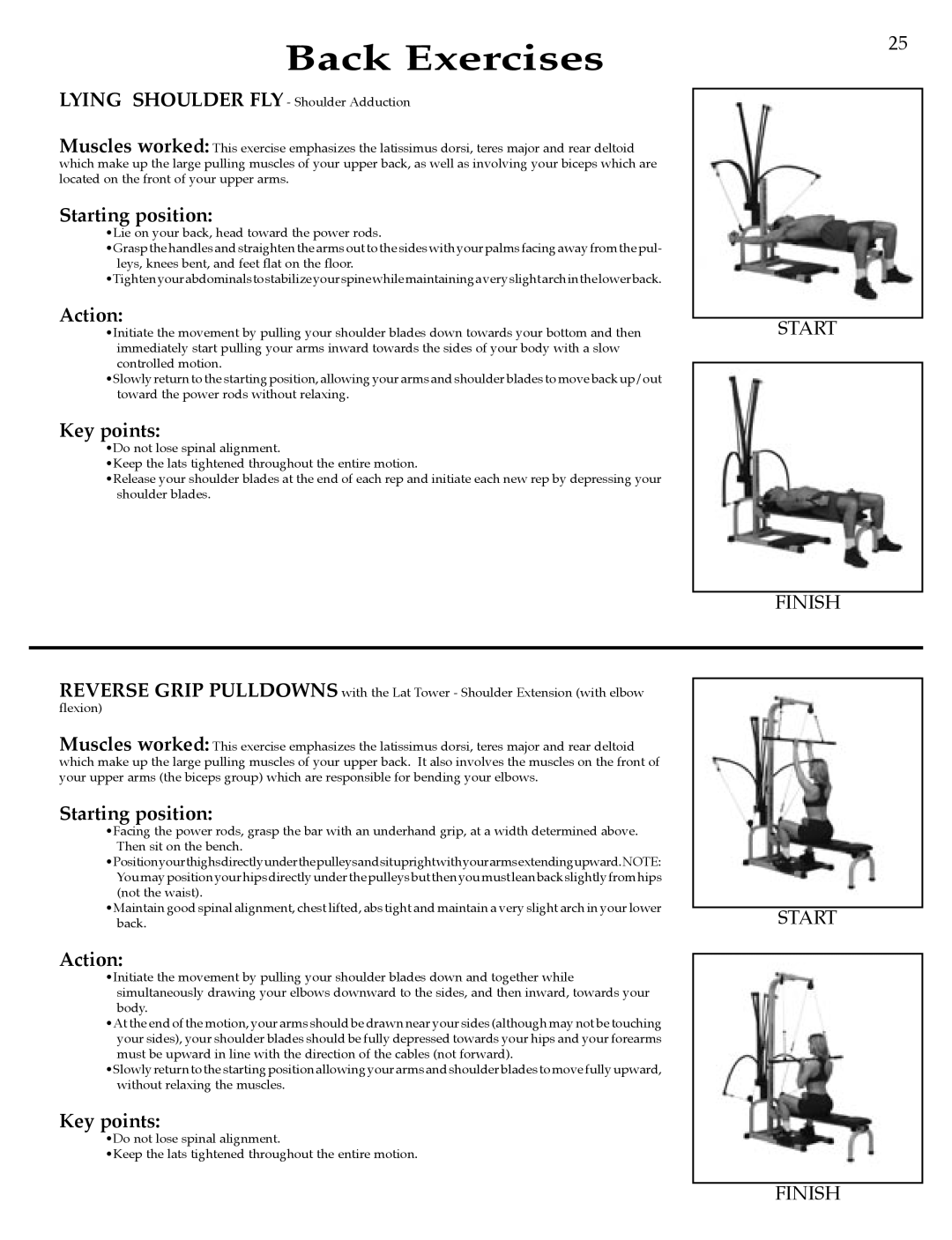 Bowflex Strength Training System manual Back Exercises 