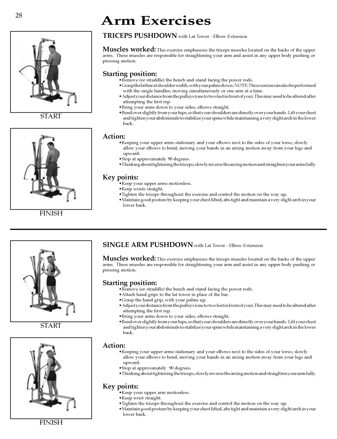 Bowflex Strength Training System manual Arm Exercises 