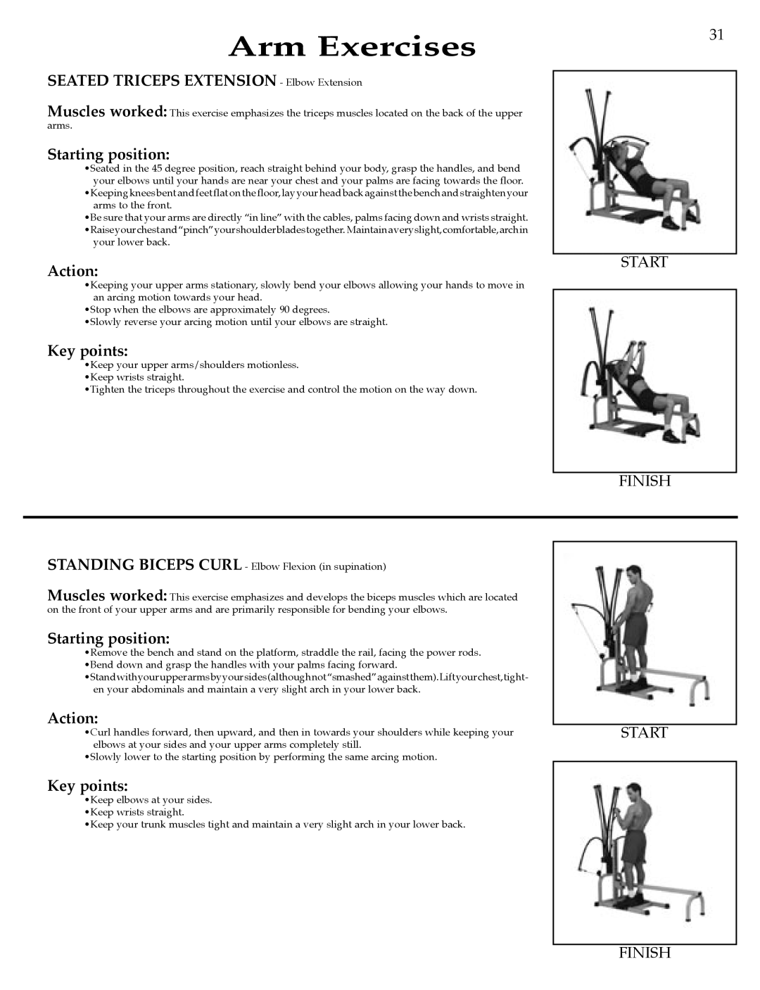 Bowflex Strength Training System manual Seated Triceps Extension Elbow Extension 