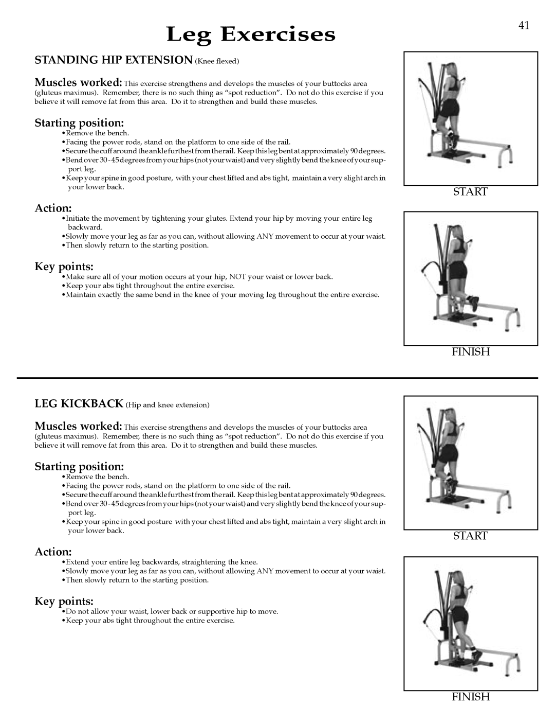 Bowflex Strength Training System manual Standing HIP Extension Knee flexed 