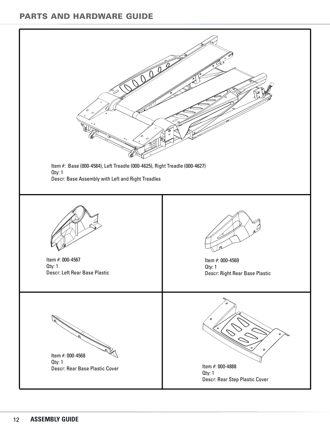 Bowflex TC5300, TC6000 manual Parts and Hardware Guide 