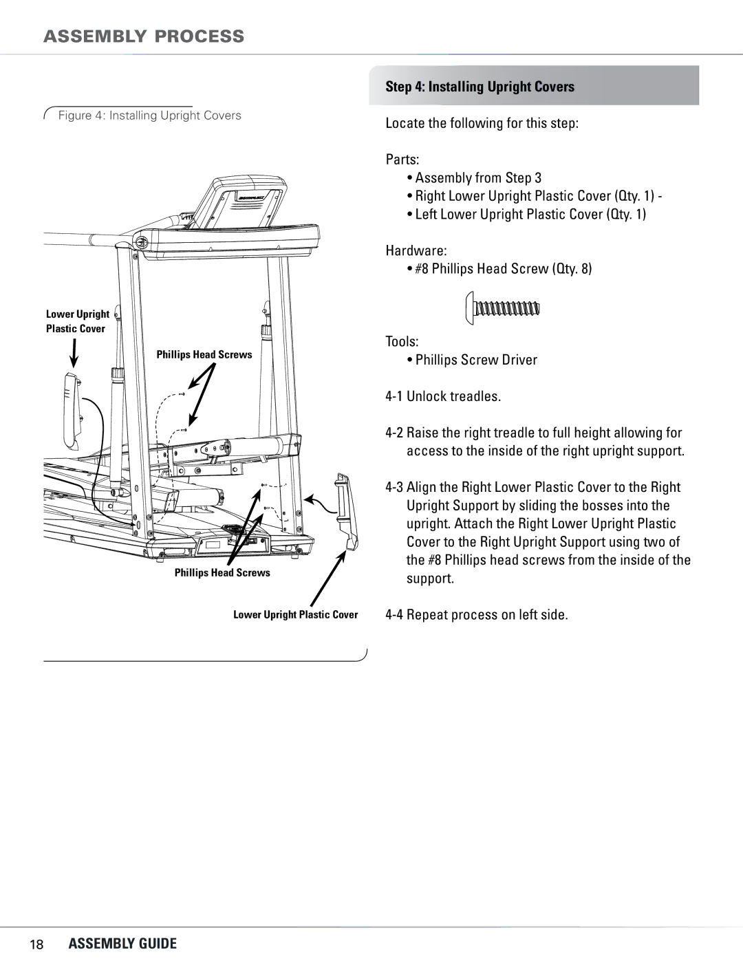 Bowflex TC5300, TC6000 manual Installing Upright Covers 