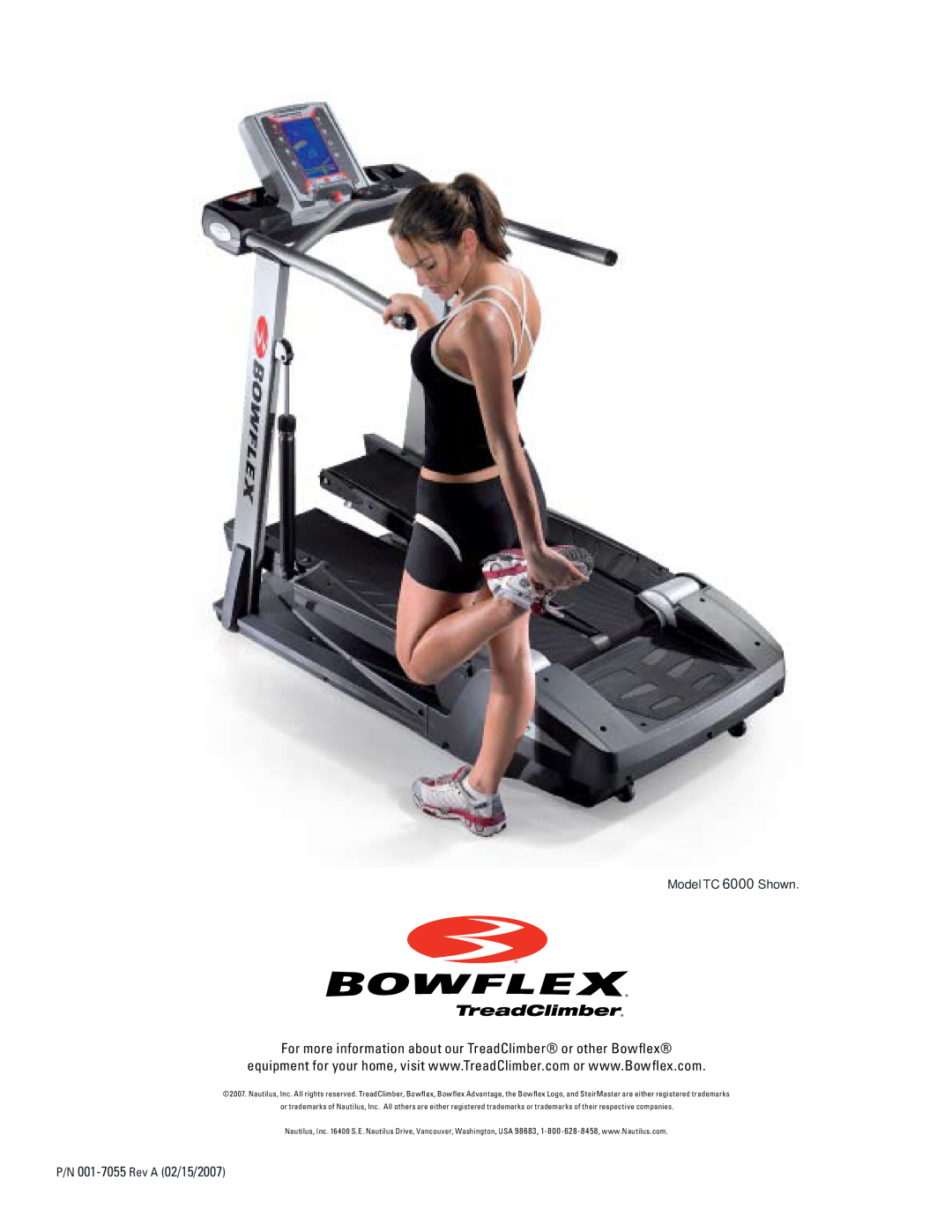 Bowflex TC5300, TC6000 manual Rev a 02/15/2007 