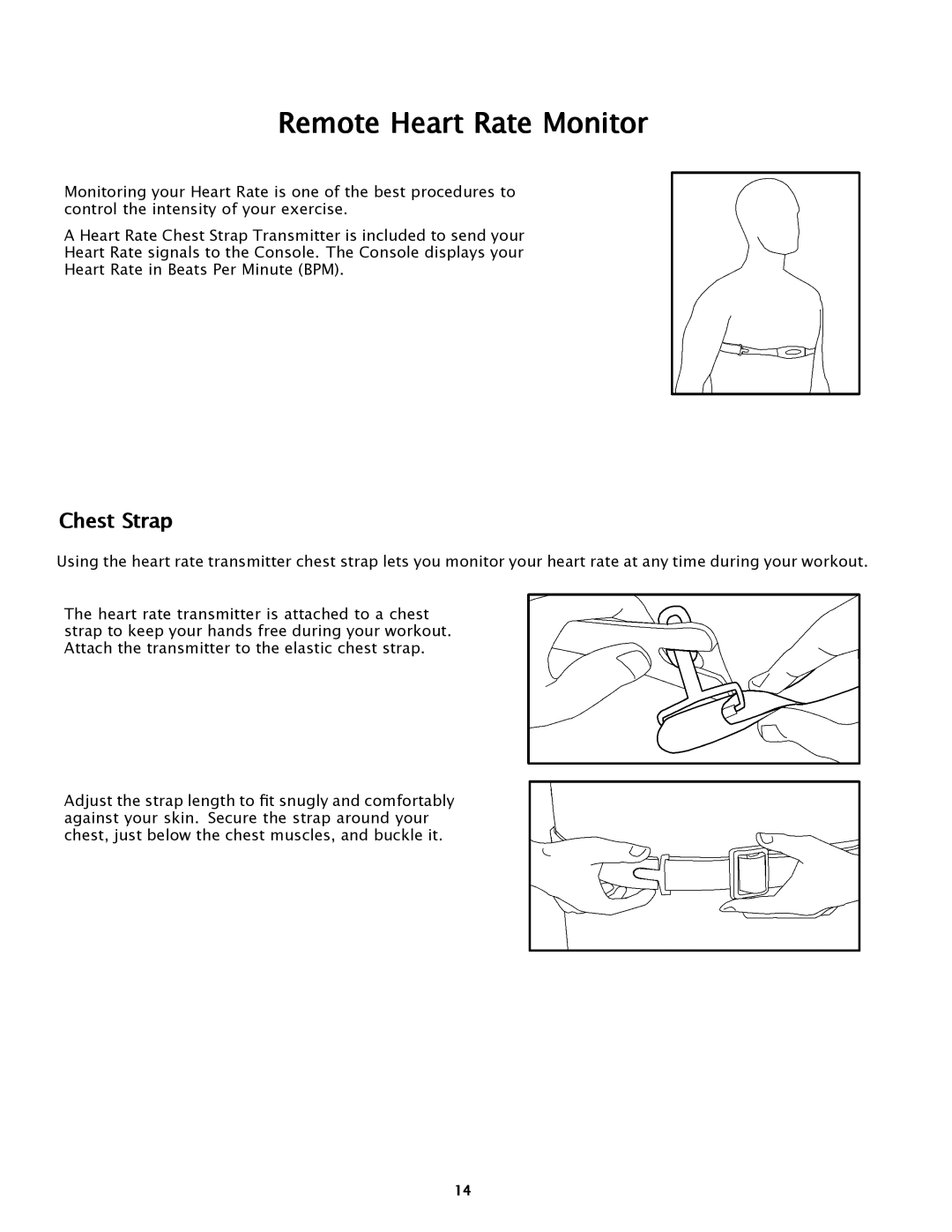 Bowflex TC5500 manual Remote Heart Rate Monitor, Chest Strap 