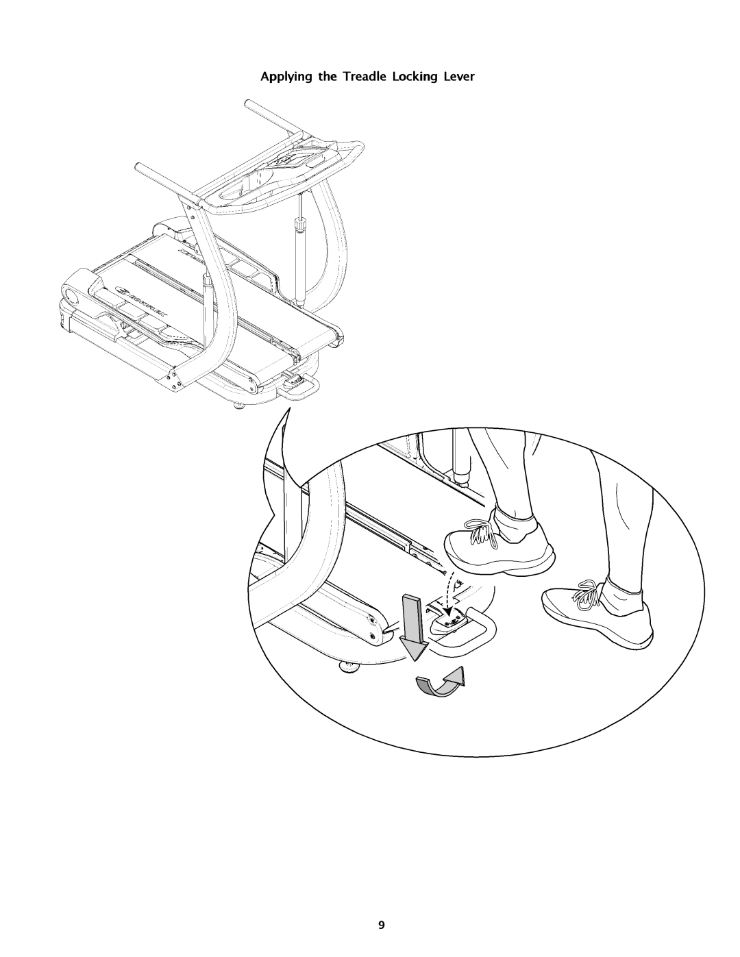 Bowflex TC5500 manual Applying the Treadle Locking Lever 