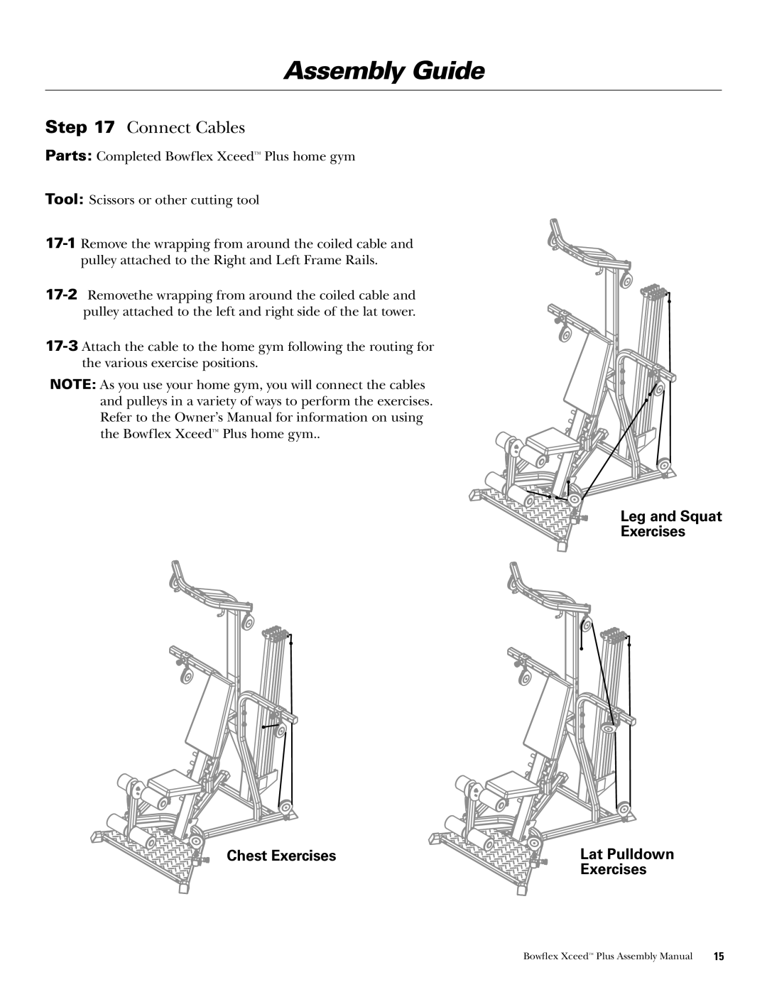 Bowflex Xceed Plus manual  Connect Cables 