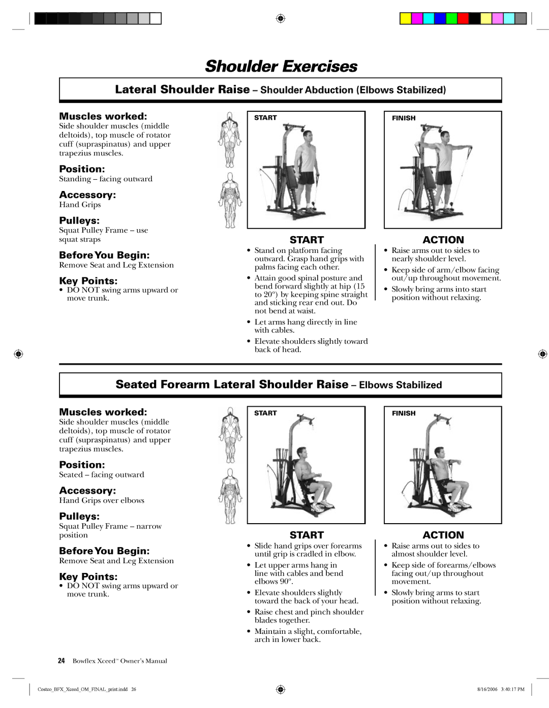 Bowflex Xceed manual Seated Forearm Lateral Shoulder Raise Elbows Stabilized 