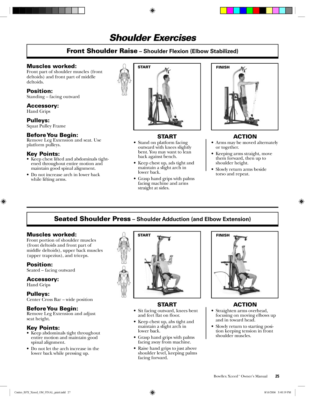 Bowflex Xceed manual Squat Pulley Frame 