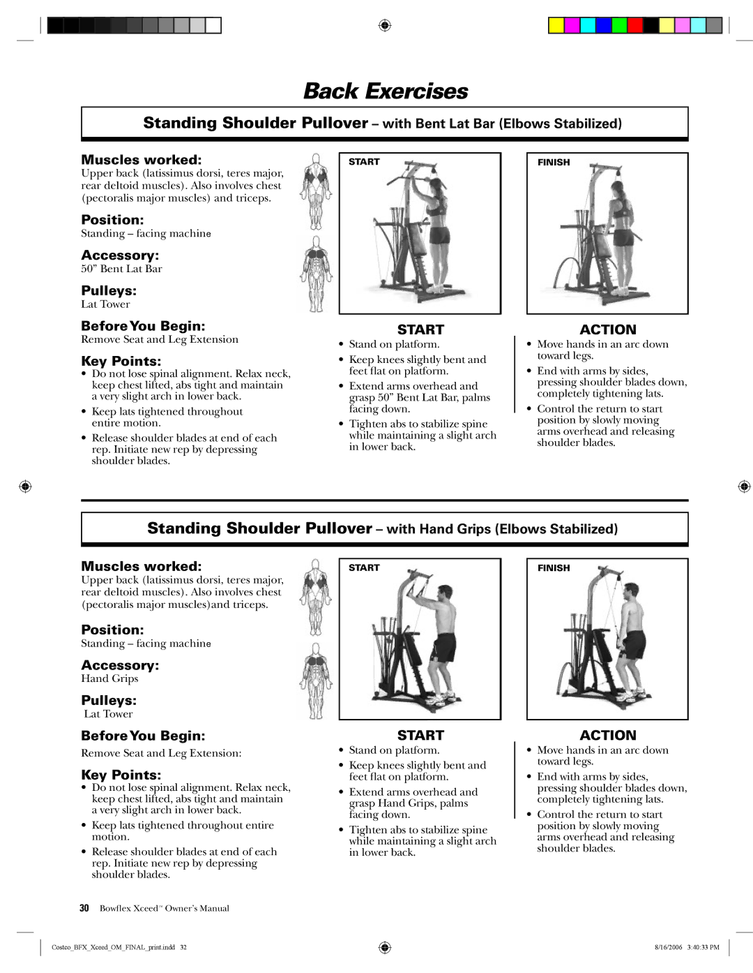 Bowflex Xceed manual Back Exercises 