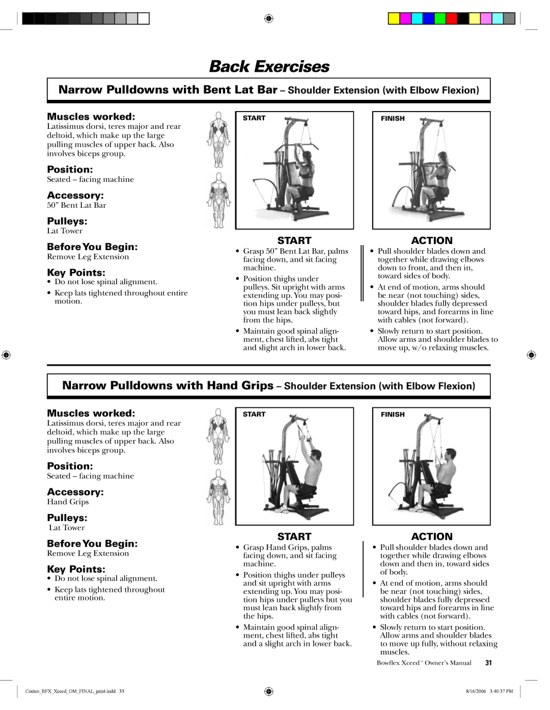 Bowflex Xceed manual Seated facing machine 