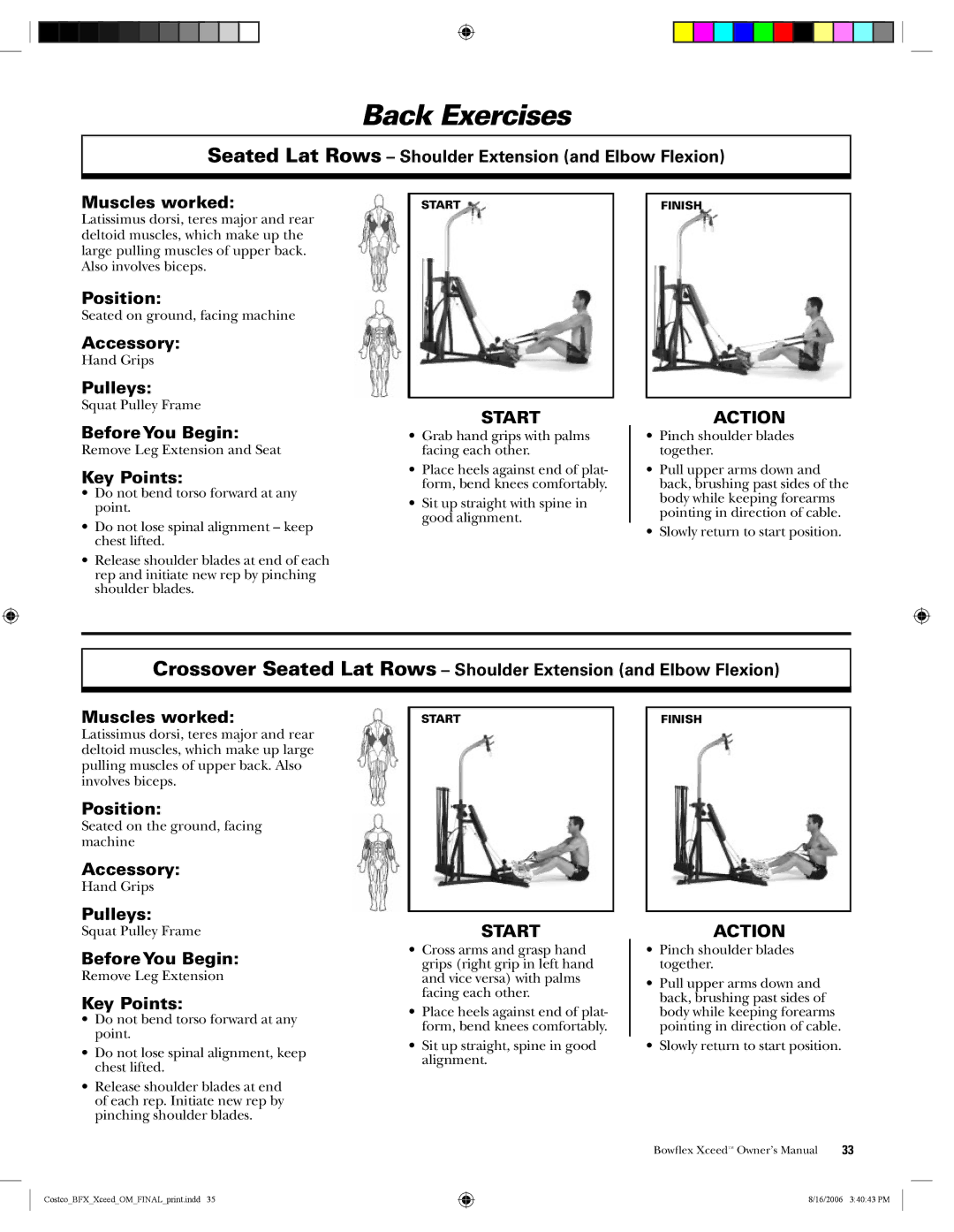 Bowflex Xceed manual Seated on ground, facing machine 