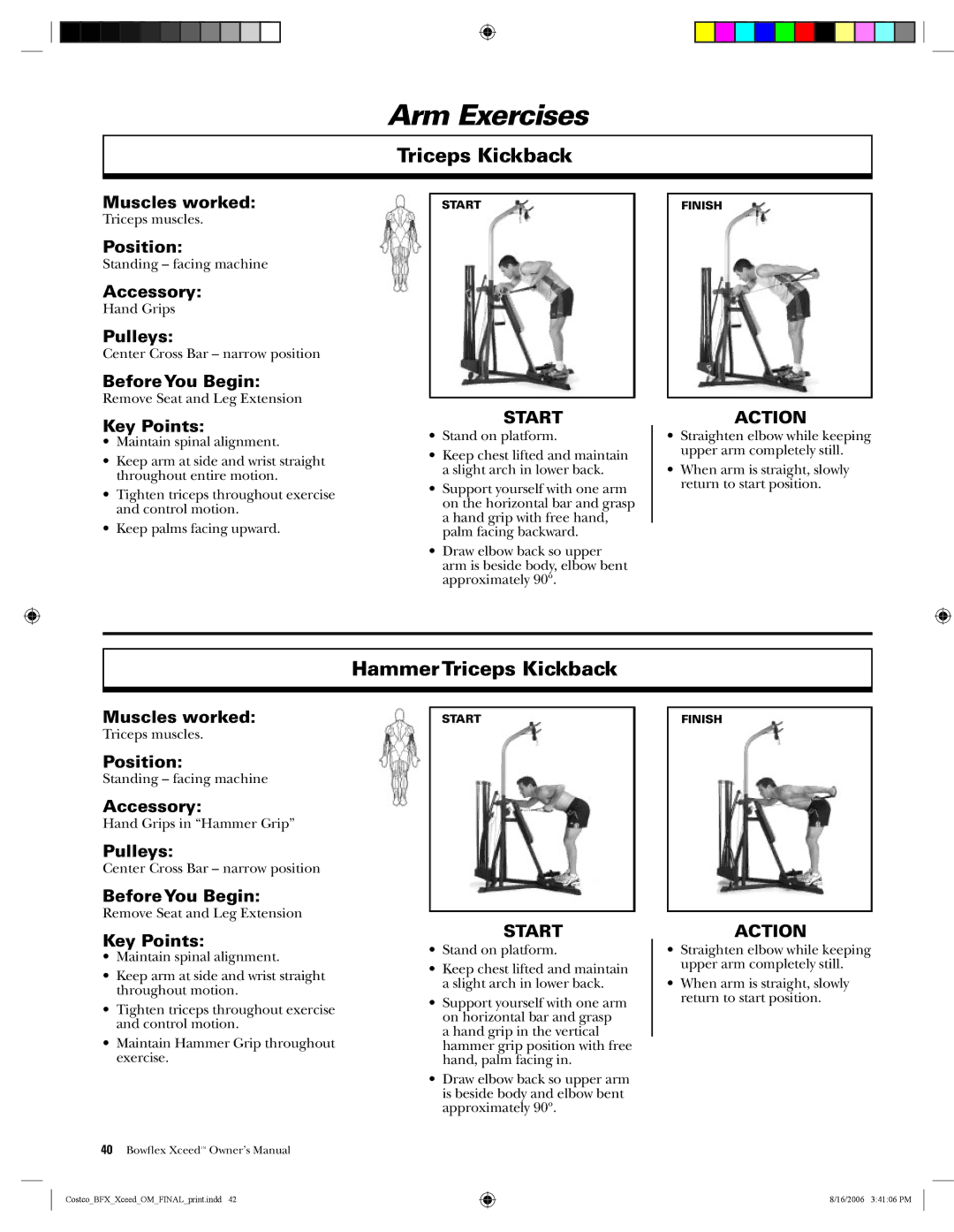 Bowflex Xceed manual HammerTriceps Kickback 