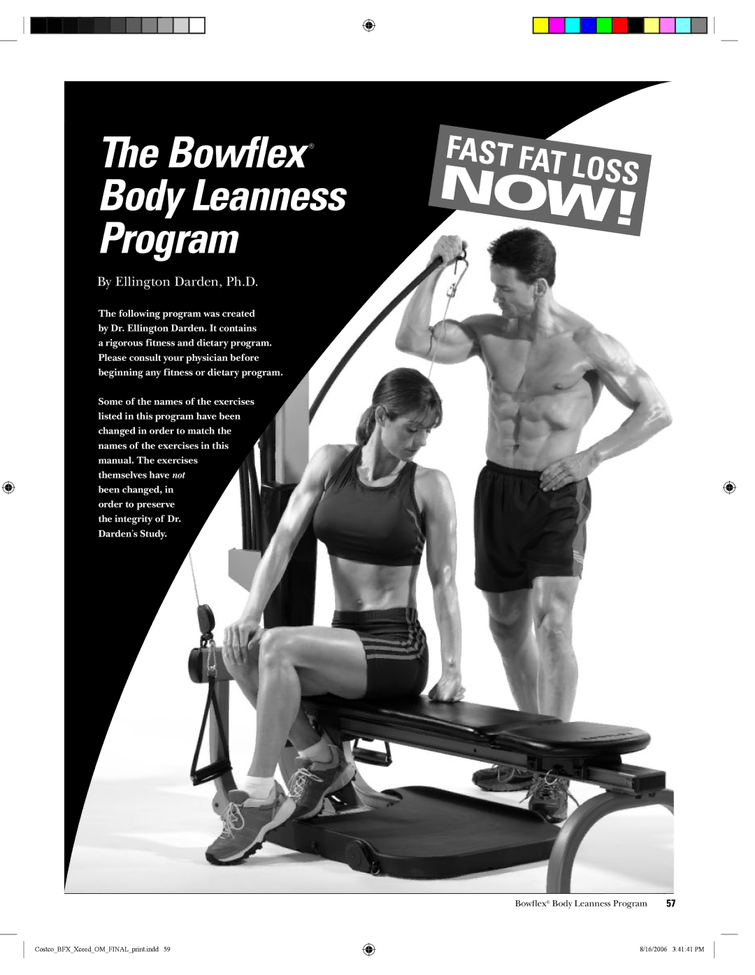 Bowflex Xceed manual Bowflex Body Leanness Program 