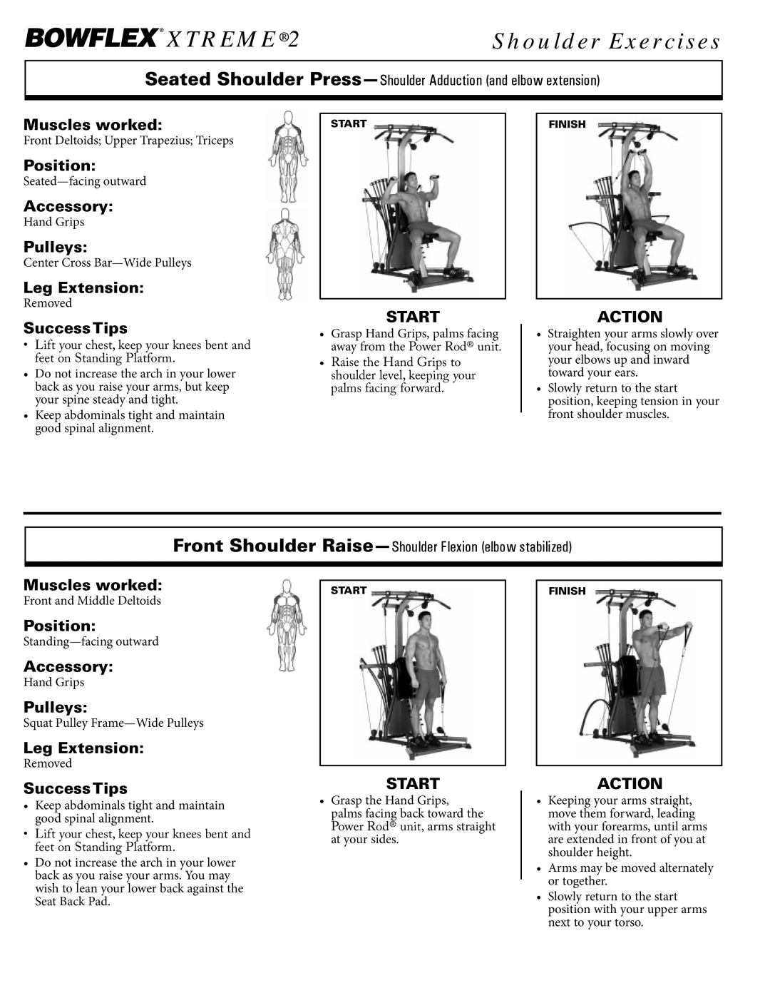 Bowflex Xtreme 2 SE manual Seated Shoulder Press-Shoulder Adduction and elbow extension 