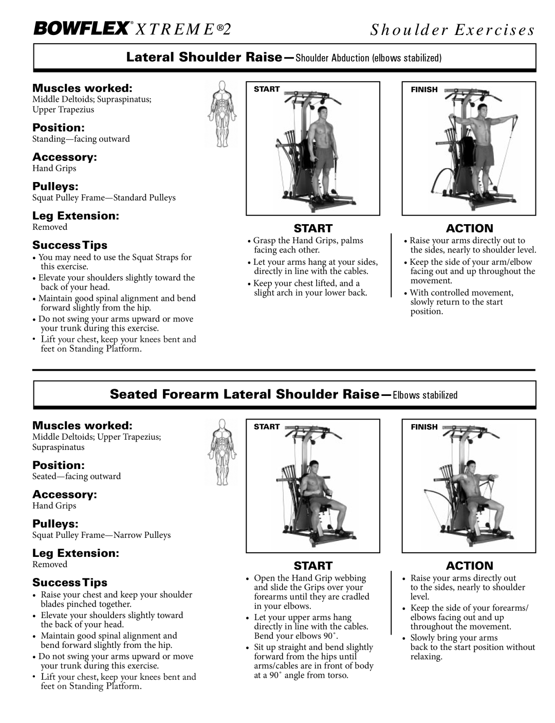 Bowflex Xtreme 2 SE manual Seated Forearm Lateral Shoulder Raise-Elbows stabilized 