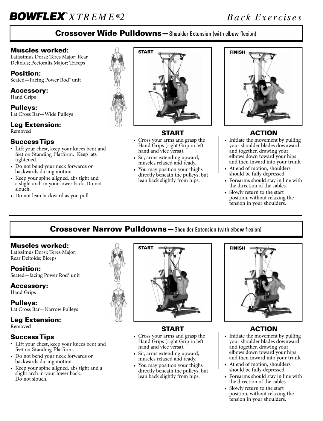 Bowflex Xtreme 2 SE manual Lat Cross Bar-Wide Pulleys 