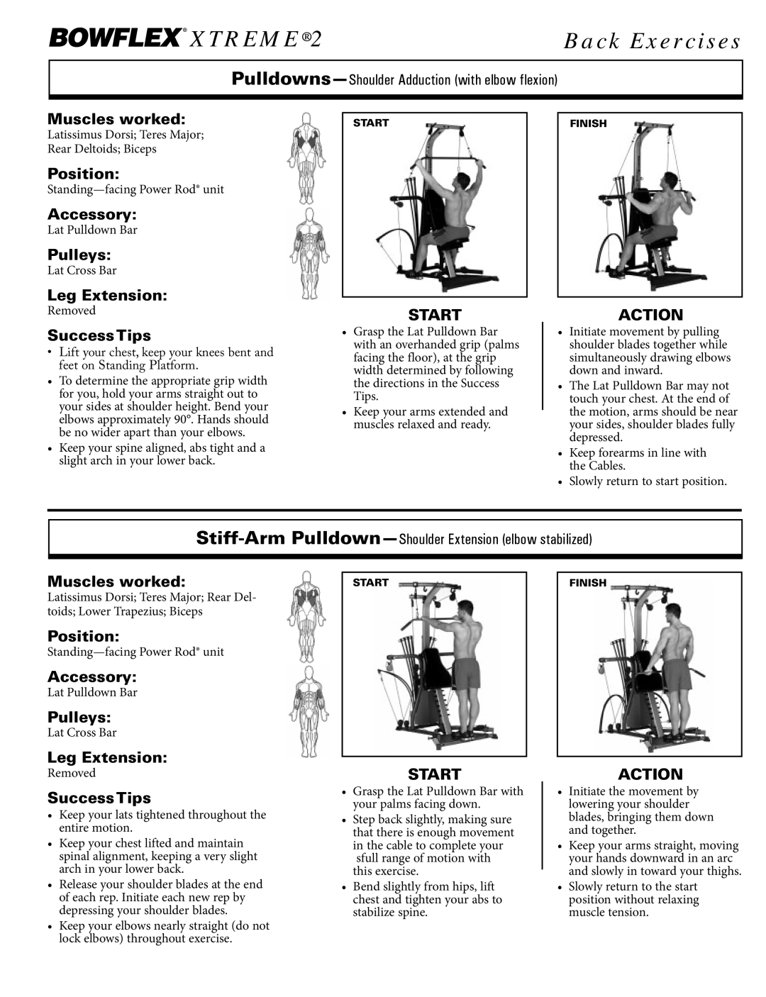 Bowflex Xtreme 2 SE manual Pulldowns-Shoulder Adduction with elbow flexion 