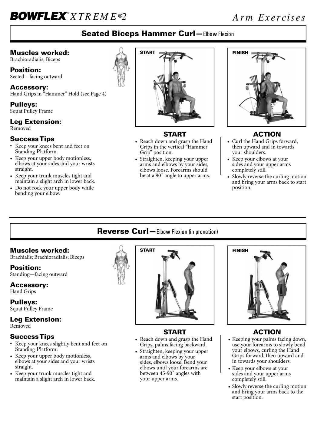 Bowflex Xtreme 2 SE manual Seated Biceps Hammer Curl-Elbow Flexion 