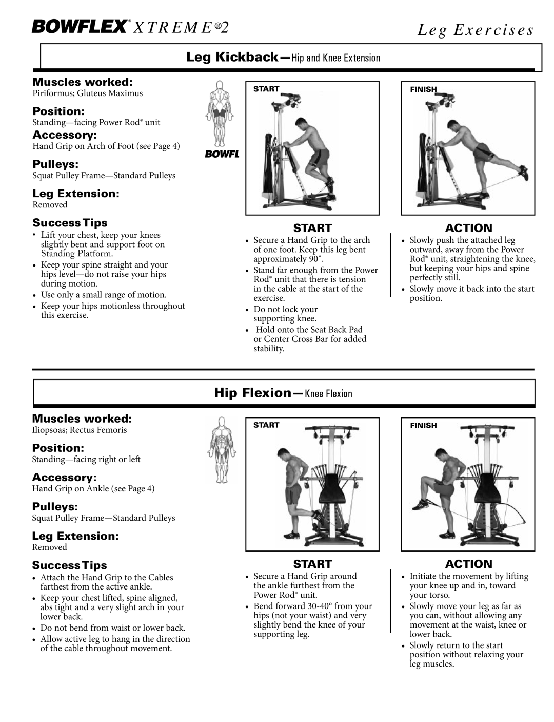 Bowflex Xtreme 2 SE manual Hip Flexion-Knee Flexion 