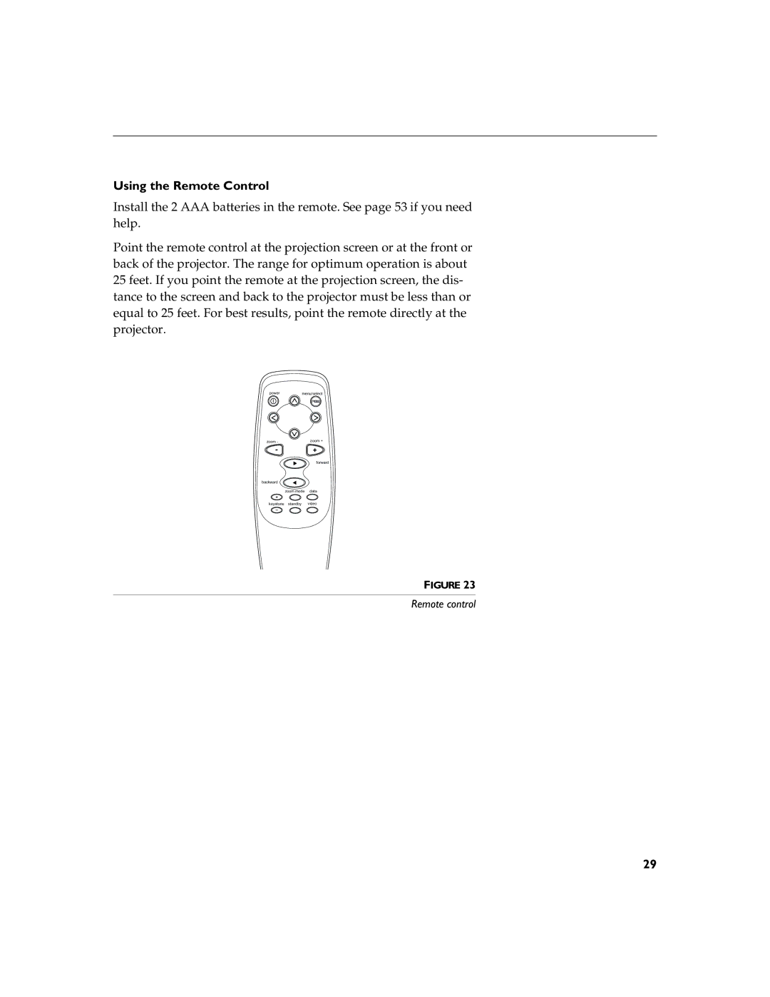 BOXLIGHT 12SF manual Using the Remote Control 