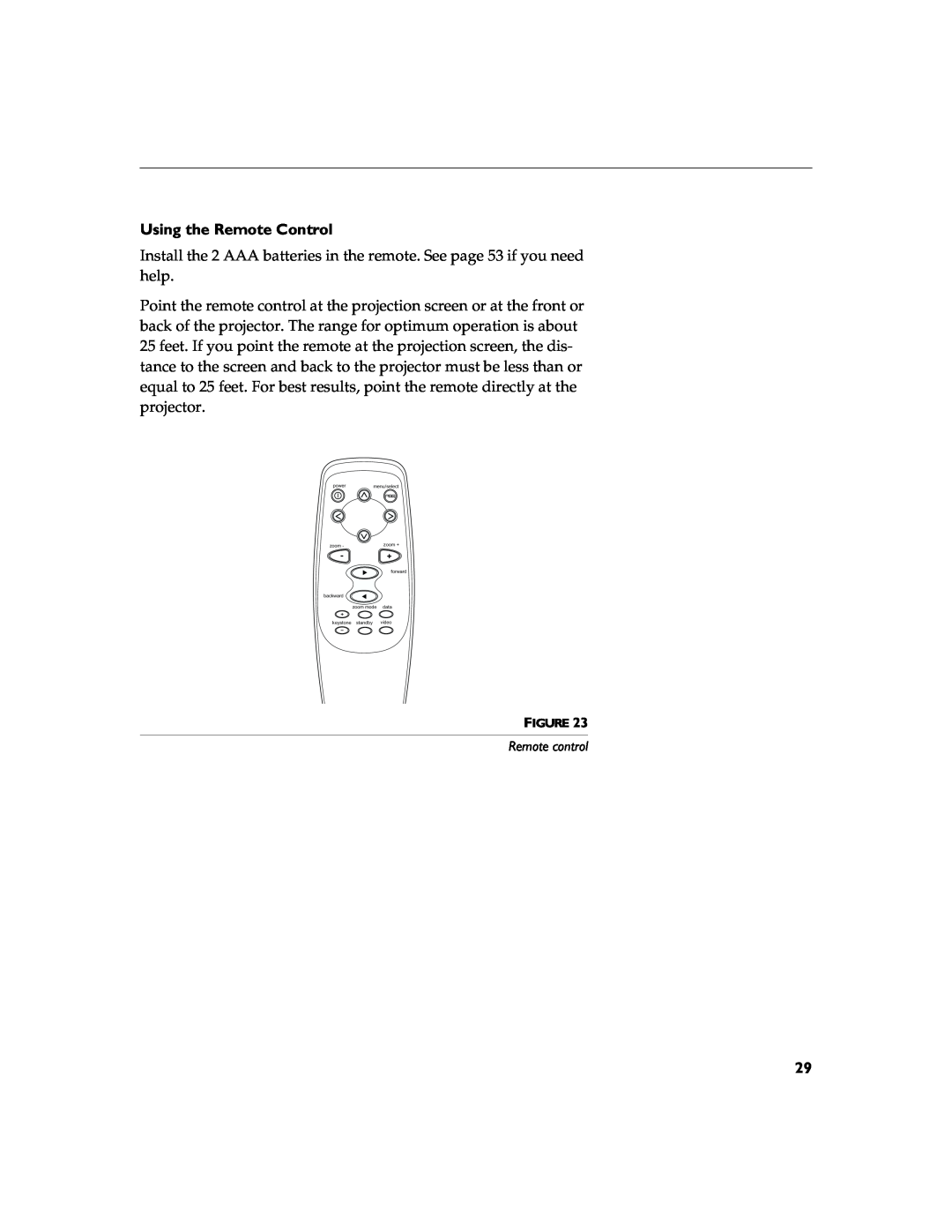 BOXLIGHT 12SF manual Using the Remote Control, Remote control 