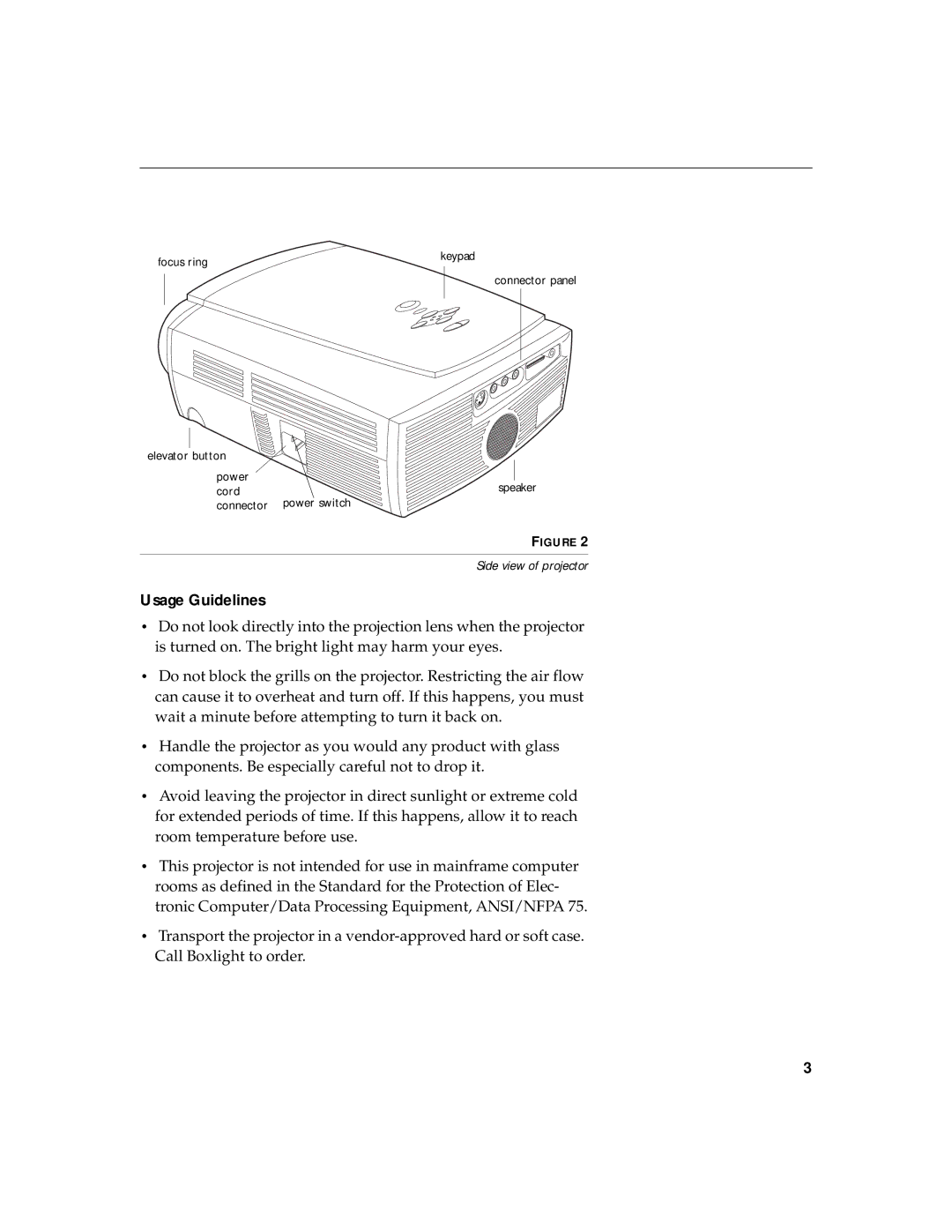 BOXLIGHT CD-40m manual Usage Guidelines 