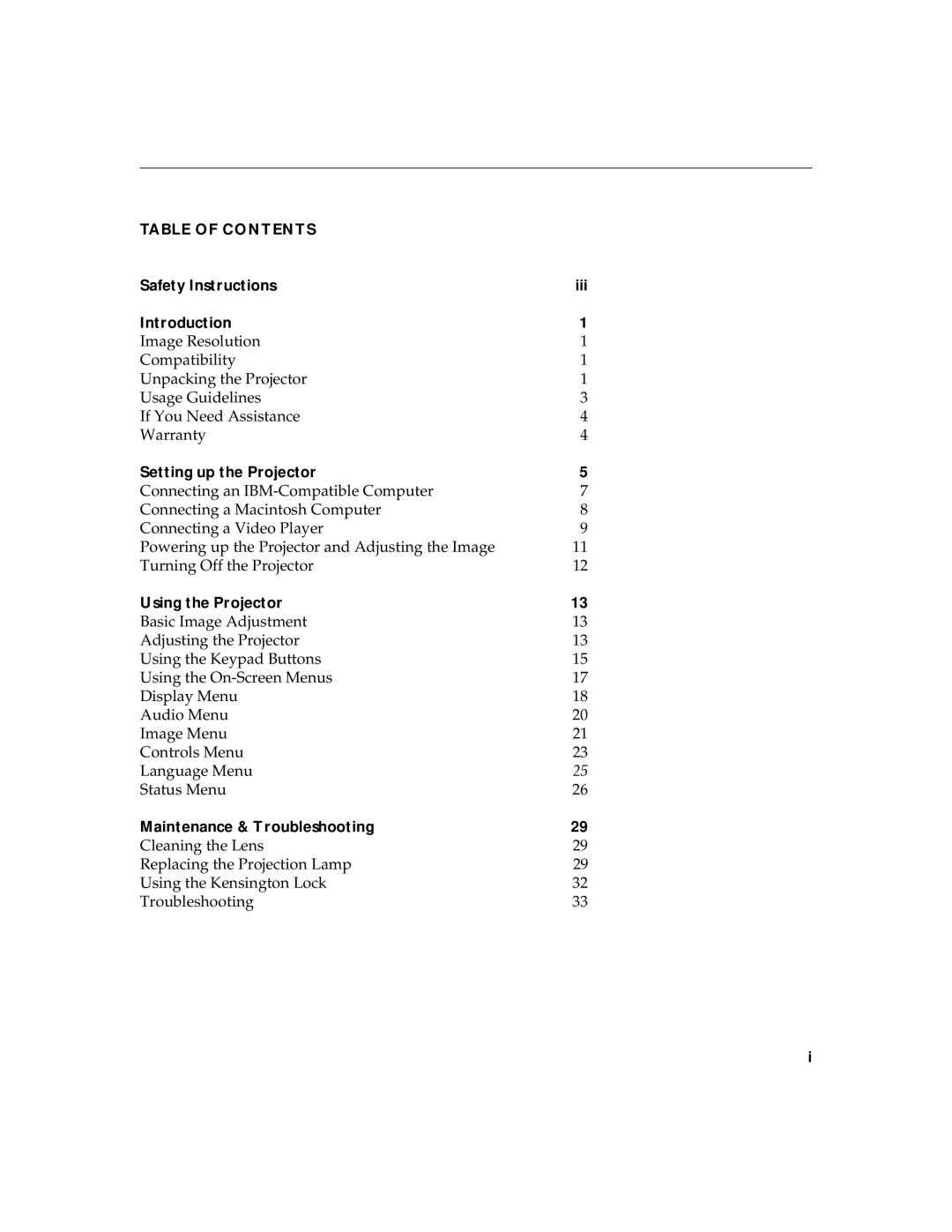 BOXLIGHT CD-40m manual Table of Contents 