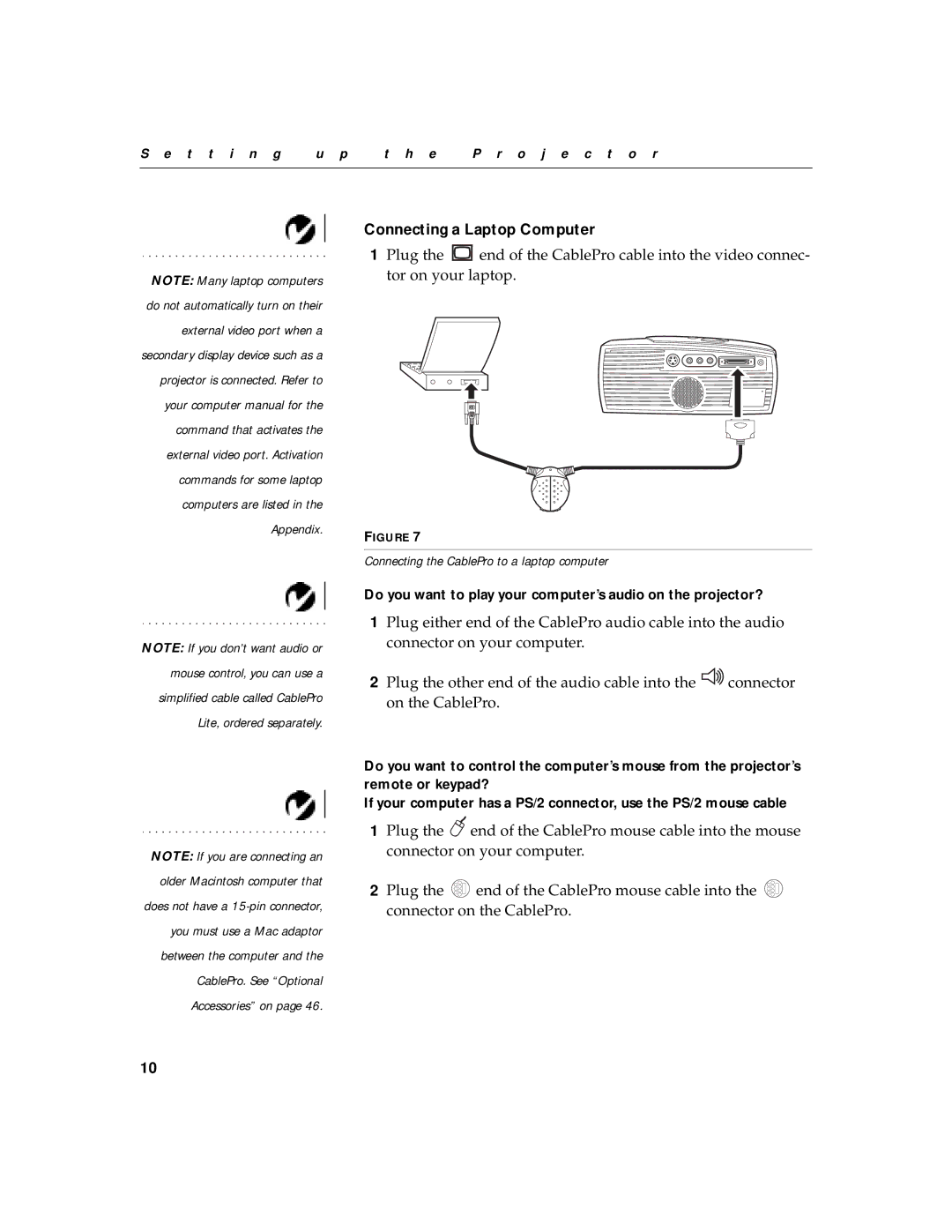 BOXLIGHT CD-550m, CD-450m manual Connecting a Laptop Computer, Do you want to play your computer’s audio on the projector? 