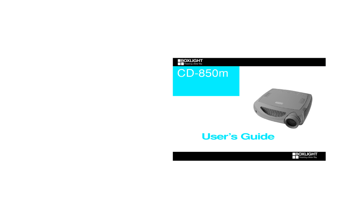 BOXLIGHT CD-850m manual User’s Guide 