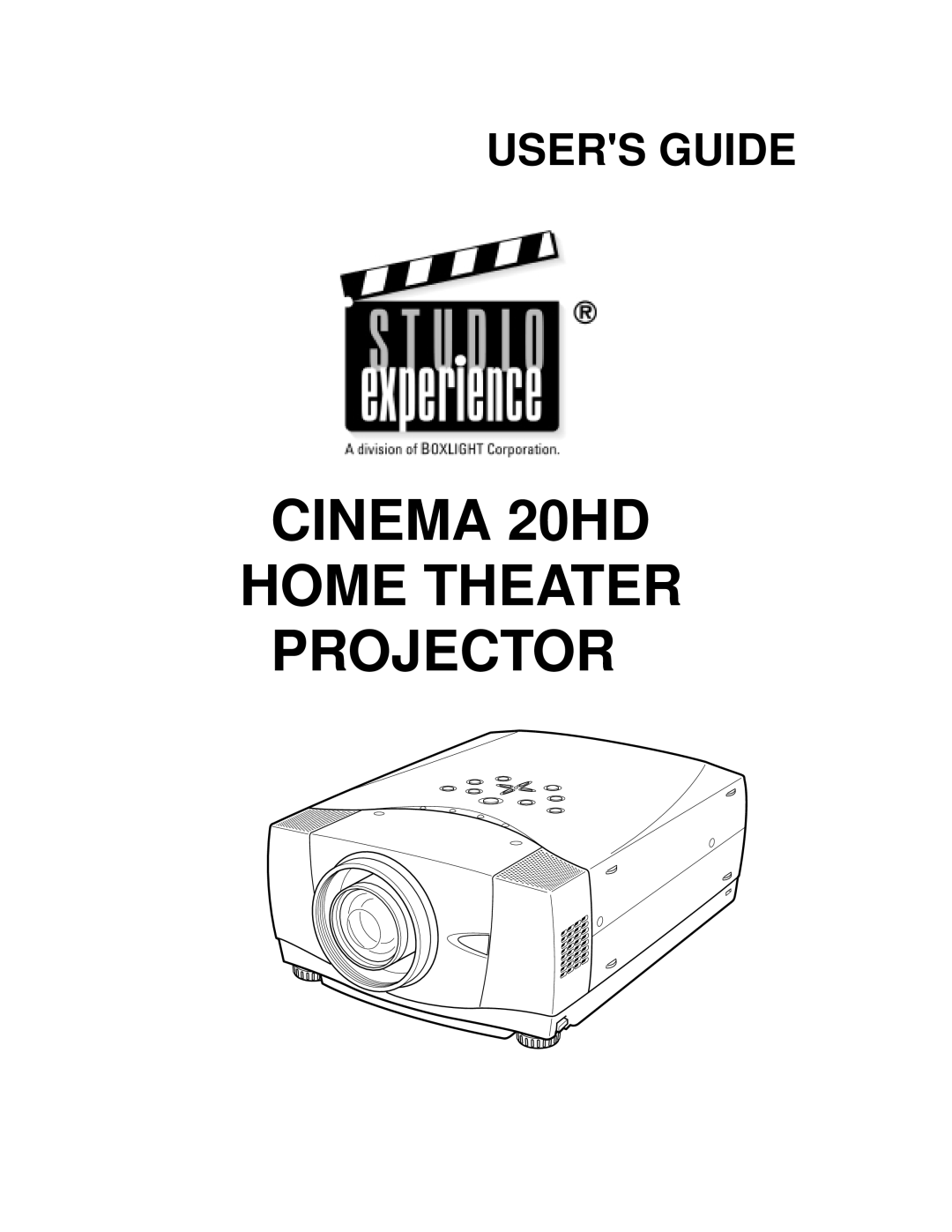 BOXLIGHT CINEMA 20HD manual Home Theater Projector, Users Guide 