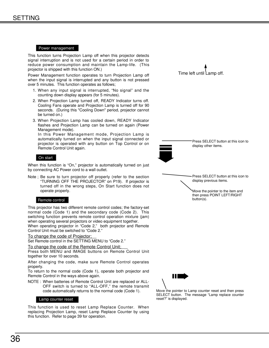 BOXLIGHT cp-12t manual To change the code of Projector, To change the code of the Remote Control Unit 