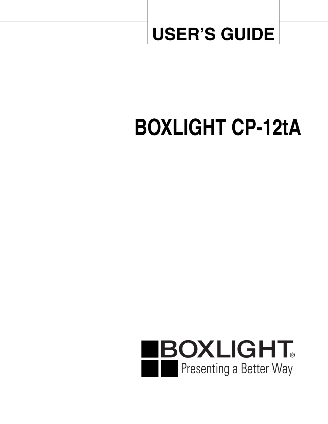 BOXLIGHT manual Boxlight CP-12tA 