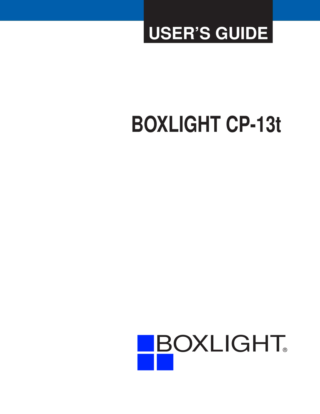 BOXLIGHT CP-13t manual Boxlight 